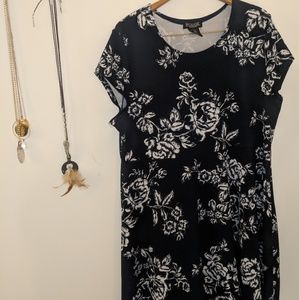 Blue floral casual dress.